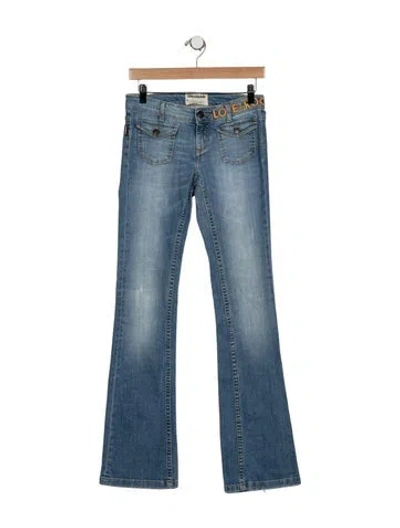 Pre-owned Zadig & Voltaire Mid-rise Flared Jeans In Blue