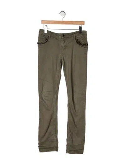 Pre-owned Zadig & Voltaire Mid-rise Skinny Leg Jeans In Green