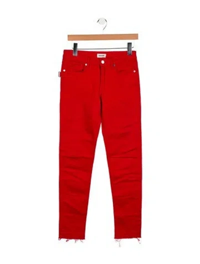 Pre-owned Zadig & Voltaire Mid-rise Skinny Leg Jeans In Red