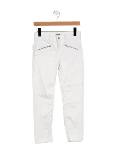 Pre-owned Zadig & Voltaire Mid-rise Skinny Leg Jeans In White