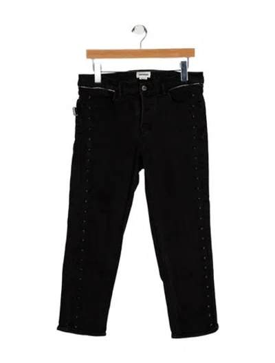 Pre-owned Zadig & Voltaire Mid-rise Straight Leg Jeans In Black