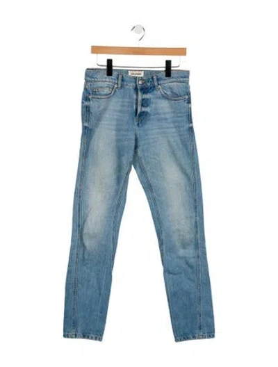 Pre-owned Zadig & Voltaire Mid-rise Straight Leg Jeans In Blue