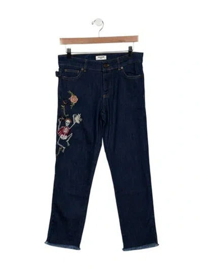 Pre-owned Zadig & Voltaire Mid-rise Straight Leg Jeans In Blue