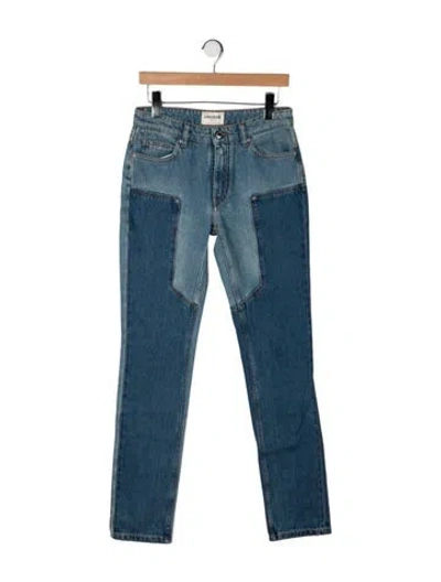 Pre-owned Zadig & Voltaire Mid-rise Straight Leg Jeans In Blue