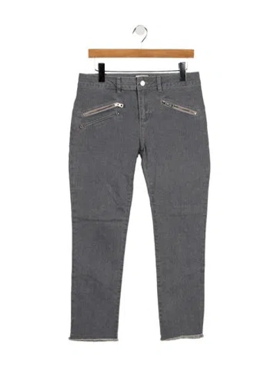 Pre-owned Zadig & Voltaire Mid-rise Straight Leg Jeans In Gray
