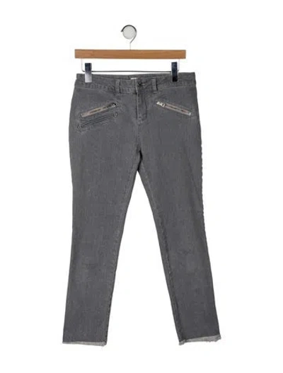 Pre-owned Zadig & Voltaire Mid-rise Straight Leg Jeans In Gray