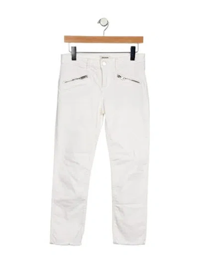 Pre-owned Zadig & Voltaire Mid-rise Straight Leg Jeans In Neutral