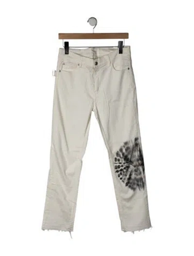 Pre-owned Zadig & Voltaire Mid-rise Straight Leg Jeans In Neutrals/yellow