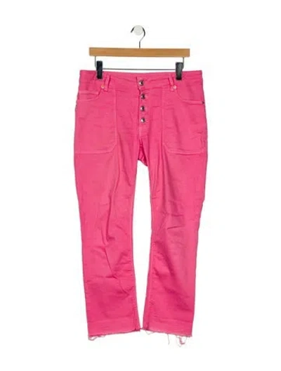Pre-owned Zadig & Voltaire Mid-rise Straight Leg Jeans In Pink