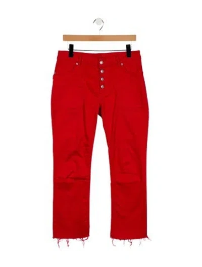Pre-owned Zadig & Voltaire Mid-rise Straight Leg Jeans In Red