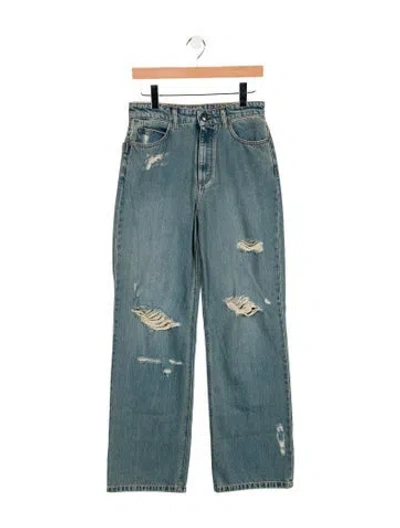 Pre-owned Zadig & Voltaire Mid-rise Straight Leg Jeans W/ Tags In Blue