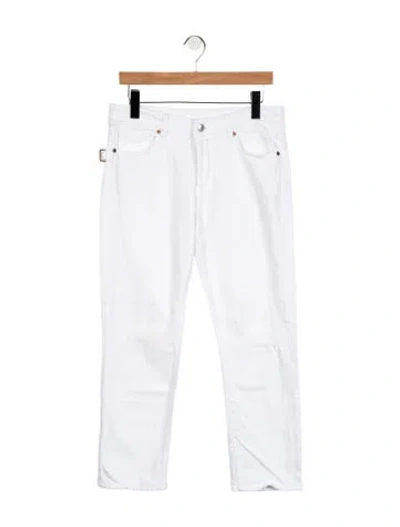 Pre-owned Zadig & Voltaire Mid-rise Straight Leg Jeans In White