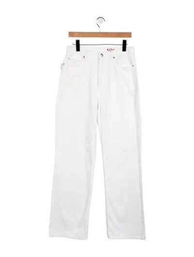 Pre-owned Zadig & Voltaire Mid-rise Straight Leg Jeans In White