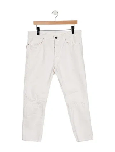 Pre-owned Zadig & Voltaire Mid-rise Straight Leg Jeans In White