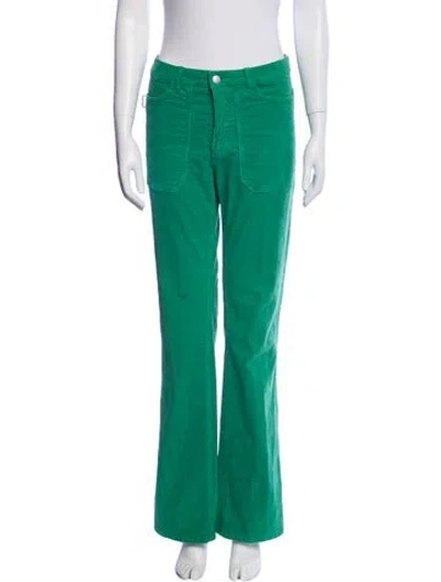 Pre-owned Zadig & Voltaire Mid-rise Wide Leg Jeans In Green