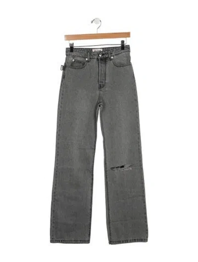 Pre-owned Zadig & Voltaire Mid-rise Wide Leg Jeans W/ Tags In Gray