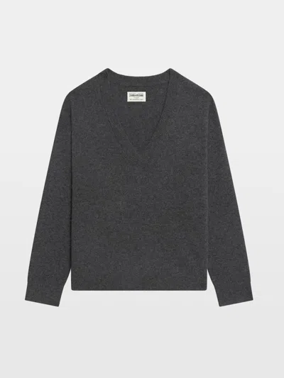 Zadig & Voltaire Mikyz Cashmere Sweater In Gray
