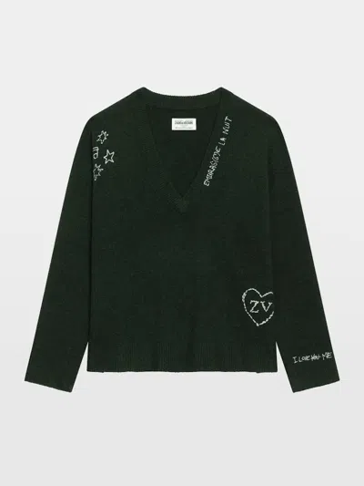 Zadig & Voltaire Mikyz Cashmere Sweater In Green