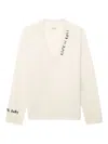 Zadig & Voltaire Mikyz Embroidered Merino Jumper In White