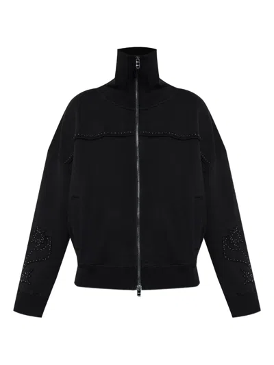 ZADIG & VOLTAIRE MILLY STUDDED ZIP-UP SWEATSHIRT