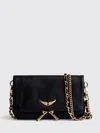 Zadig & Voltaire Womens Black Gold Rocky Ii Wing-embellished Leather Cross-body Bag In Black