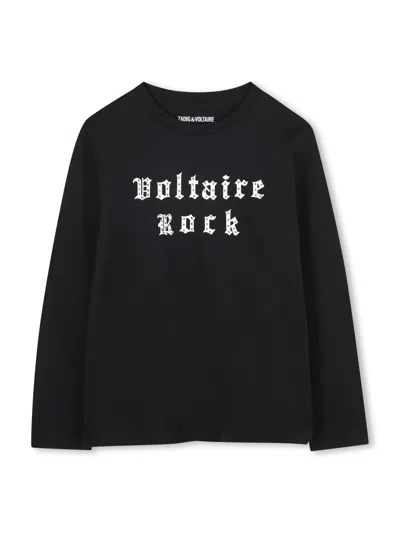 Zadig & Voltaire Mini Boys Cotton Tee Shirt In Black