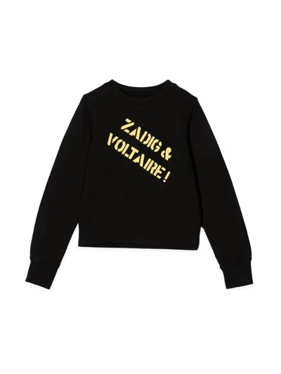 Zadig & Voltaire Mini Chic Crewneck Sweatshirt For Girls In Black