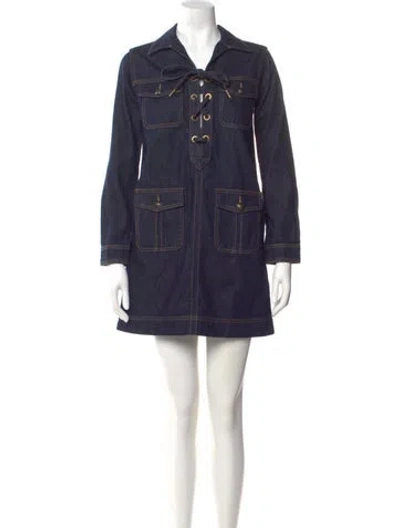 Pre-owned Zadig & Voltaire Mini Dress W/ Tags In Blue
