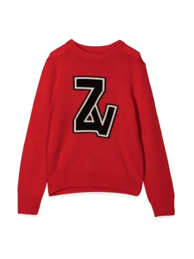 Zadig & Voltaire Mini Gang D2 Sweater For Boys In Red