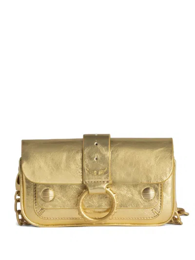 Zadig & Voltaire Mini Kate Ring-embellished Chain Cross Body Bag In Gold