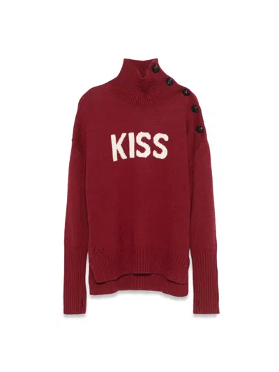 Zadig & Voltaire Mini Knit Sweater For Boys In Red