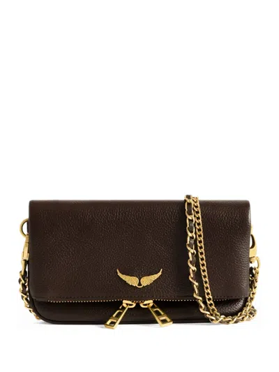 Zadig & Voltaire Mini Rock Nano Clutch Bag In Brown