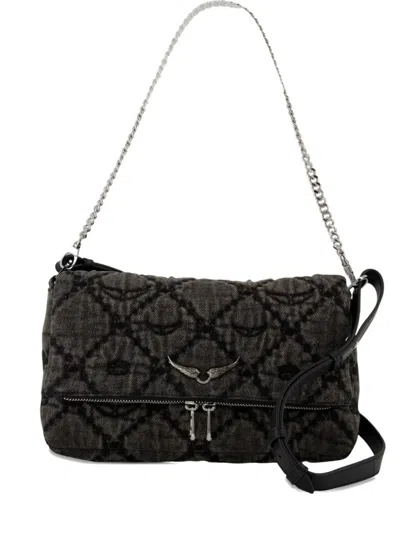 Zadig & Voltaire Mini Rocky Ii Quilted Shoulder Bag In Black