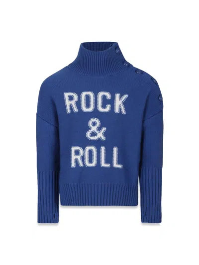Zadig & Voltaire Mini Stylish Knit Pullover For Boys In Blue