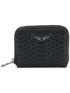 Zadig & Voltaire Mini Zv Matelassé Wallet In Black