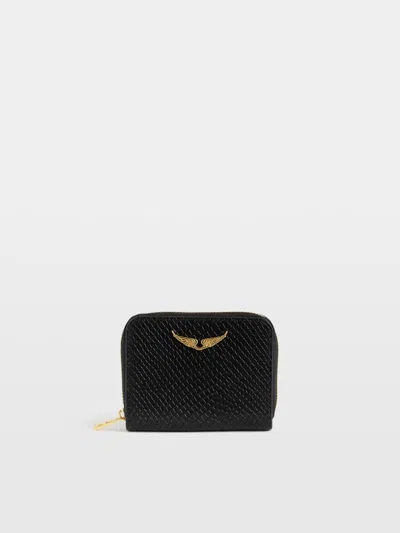 Zadig & Voltaire Mini Zv Soft Wild Coin Purse In Black
