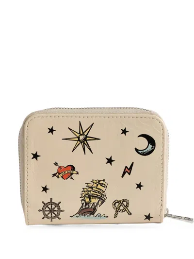 Zadig & Voltaire Mini Zv Tattoo Wallet In White