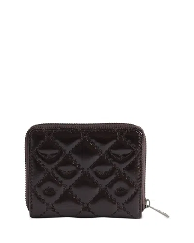 Zadig & Voltaire Mini Zv Vintage Monogram Leather Wallet In Brown