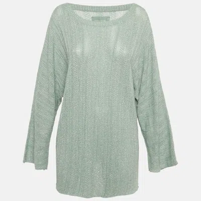Pre-owned Zadig & Voltaire Mint Green Lurex Knit Sweater L