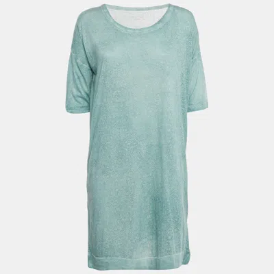 Pre-owned Zadig & Voltaire Mint Green Printed Overdye Mini Dress S