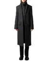 Zadig & Voltaire Mio Chevron Chine Wool-blend Coat In Gray