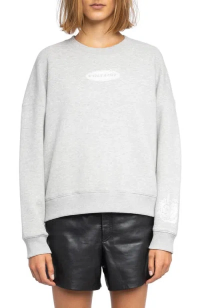ZADIG & VOLTAIRE ZADIG & VOLTAIRE MIRA CRYSTAL LOGO SWEATSHIRT