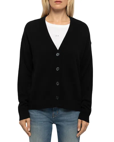 Zadig & Voltaire Mirkaz Cashmere V Neck Cardigan In Black
