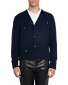 Zadig & Voltaire Mirko Lc Destroy Wool Blend Cardigan In Blue