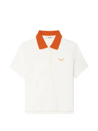 Zadig & Voltaire Mirta Polo T-shirt In White