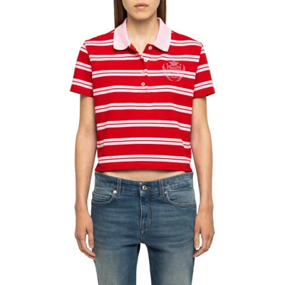 Zadig & Voltaire Mirta Stripe Crop Polo In Red