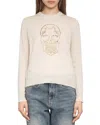 Zadig & Voltaire Womens Ecru Miss Round-neck Skull-embellished Cashmere Jumper In Neutral