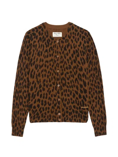 Zadig & Voltaire Missia Leopard Cardigan In Purple