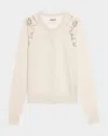 Zadig & Voltaire Missya Western Strass Cashmere Cardigan In Neutral