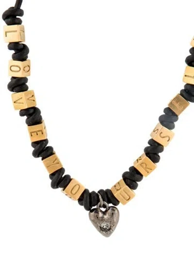 Pre-owned Zadig & Voltaire Mix N Match Love Yourself Necklace, 27.5" In Black